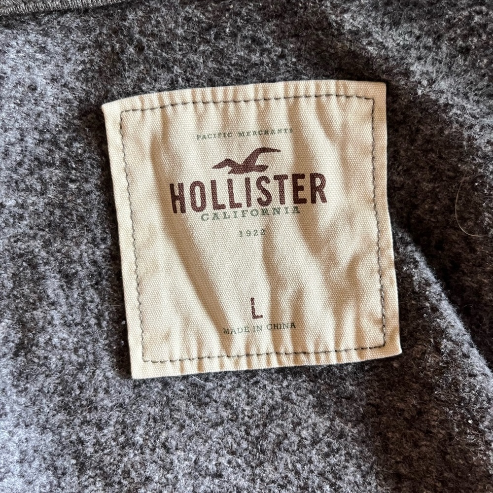 Hollister Charcoal Gray Hooded Jacket - Picture 2 of 2